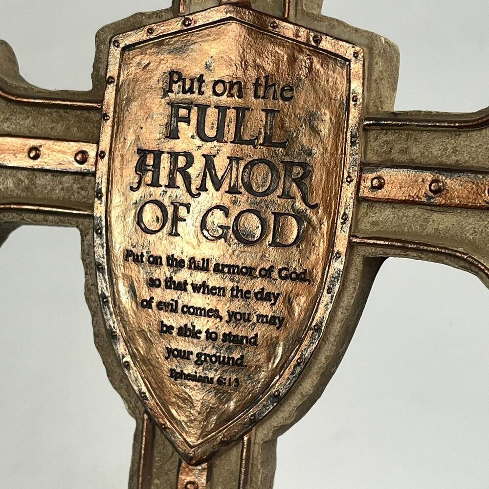 A&B Home Wall Cross Full Armor Of God Ephesians 6:13 11 Inch Plaque Decor Bible - Picture 4 of 12